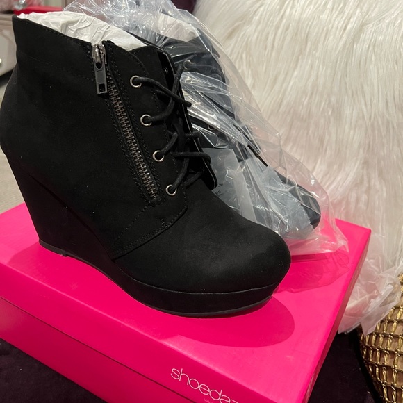Nivera Platform Wedge Bootie black size 8 - Picture 2 of 6